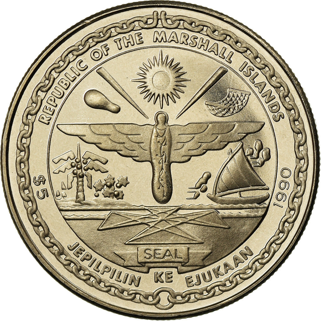 Coin, Marshall Islands, 50 Dollars, 1990, Medallic Art Co., Proof, MS(63)