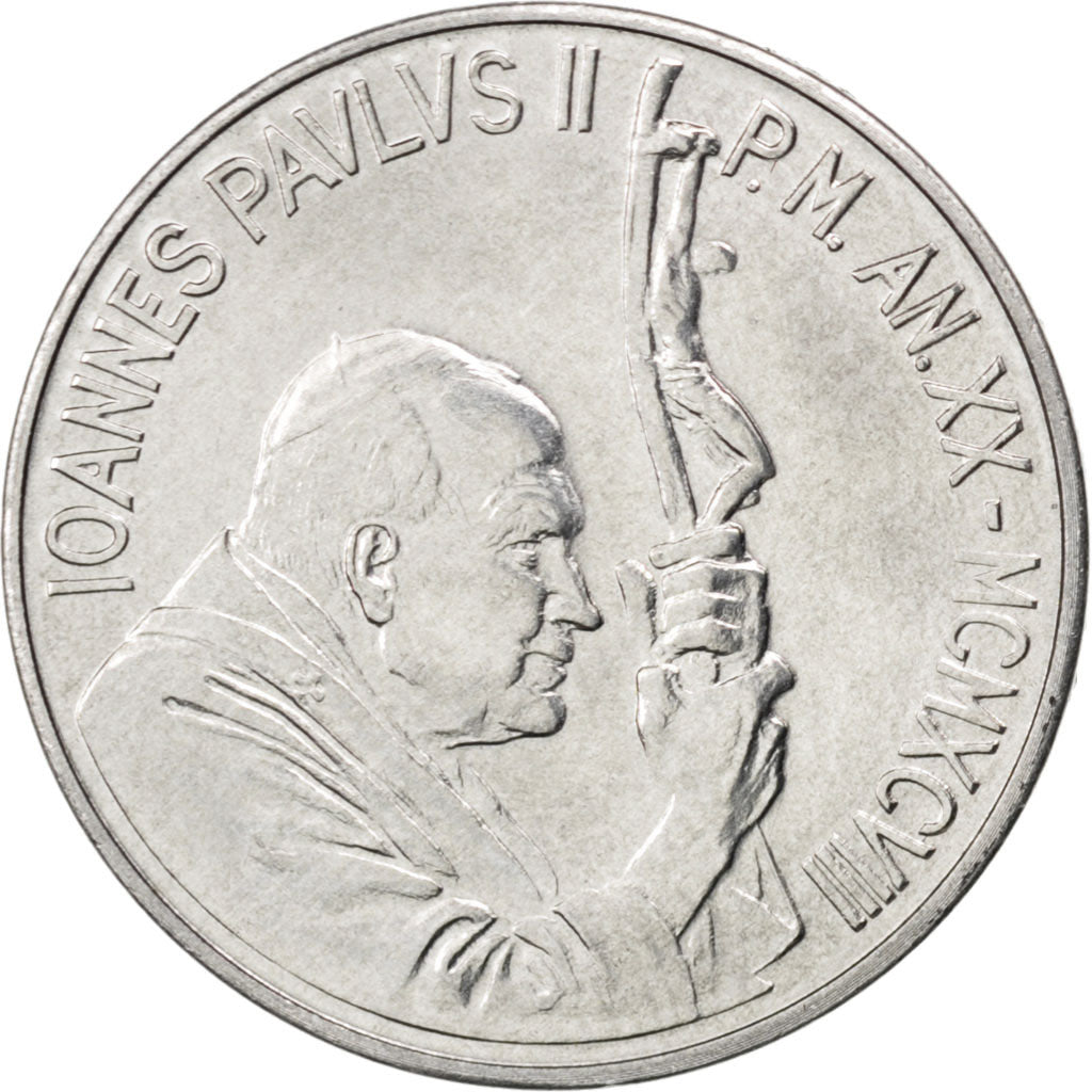 VATICAN CITY, 10 Lire, 1998, KM #293, MS(63), Aluminum, 23, 1.59