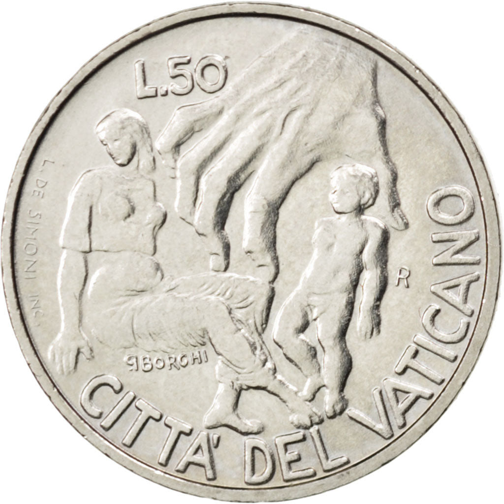 Coin, VATICAN CITY, John Paul II, 50 Lire, 1998, MS(63), Copper-nickel, KM:295