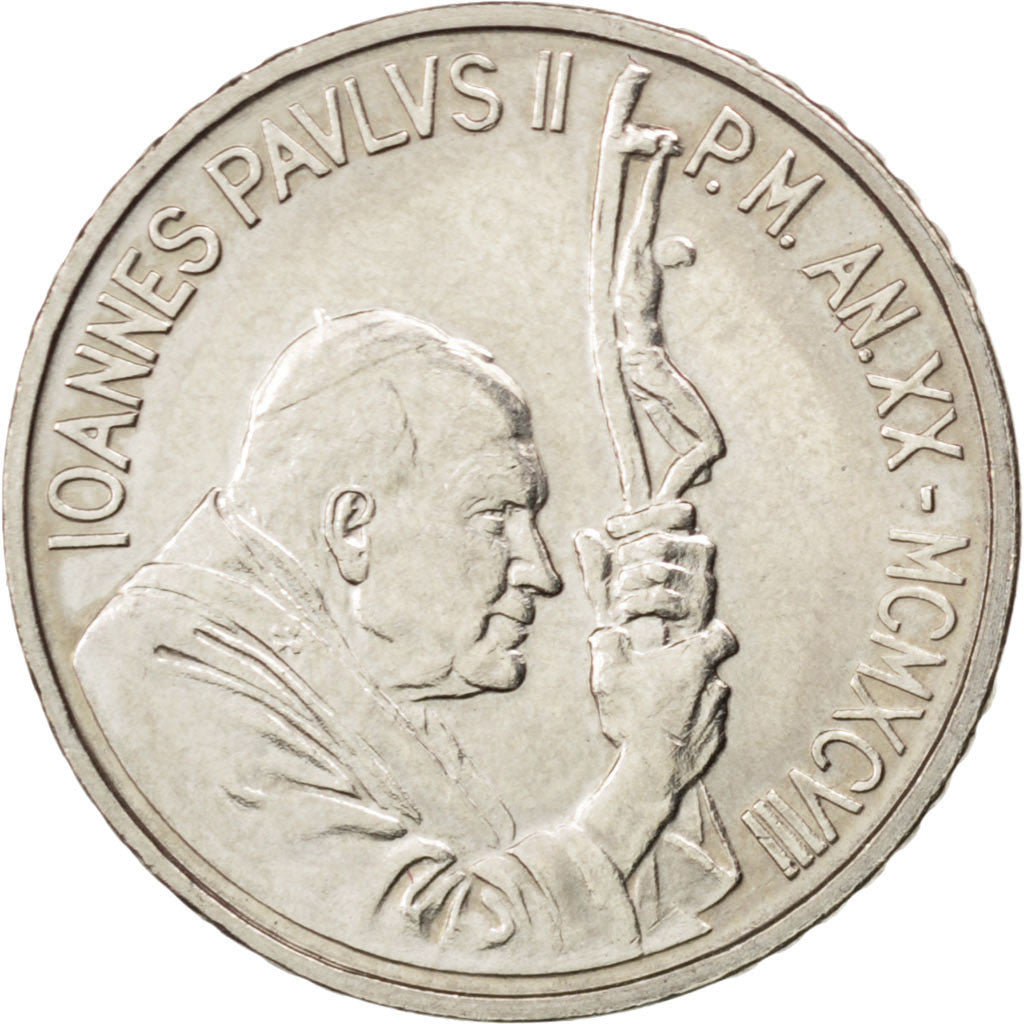 VATICAN CITY, 100 Lire, 1998, KM #296, MS(63), Copper-Nickel, 21.8, 4.49