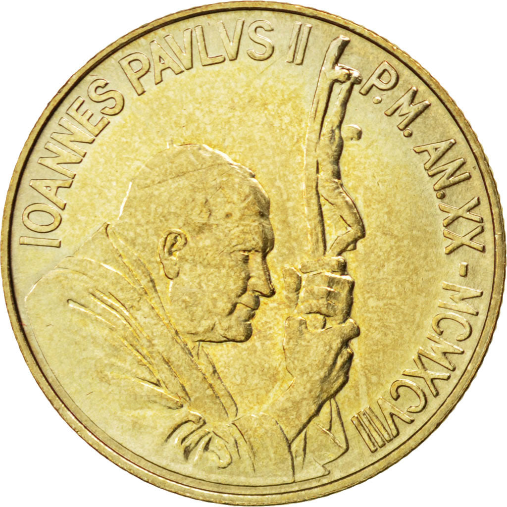 Monnaie, Cité du Vatican, John Paul II, 200 Lire, 1998, SPL, Aluminum-Bronze