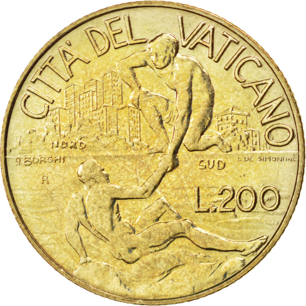 Monnaie, Cité du Vatican, John Paul II, 200 Lire, 1998, SPL, Aluminum-Bronze