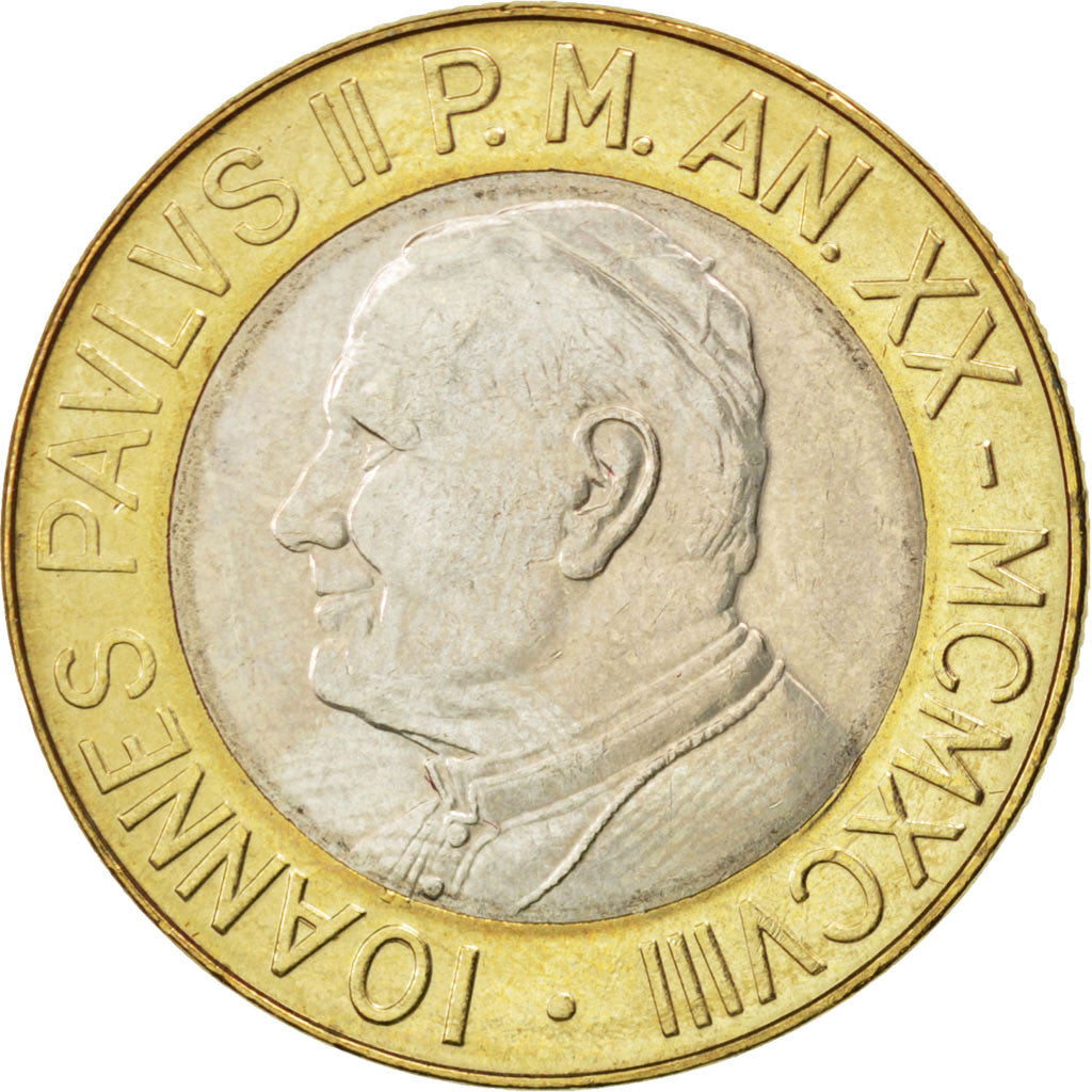 Coin, VATICAN CITY, John Paul II, 1000 Lire, 1998, MS(63), Bi-Metallic, KM:299