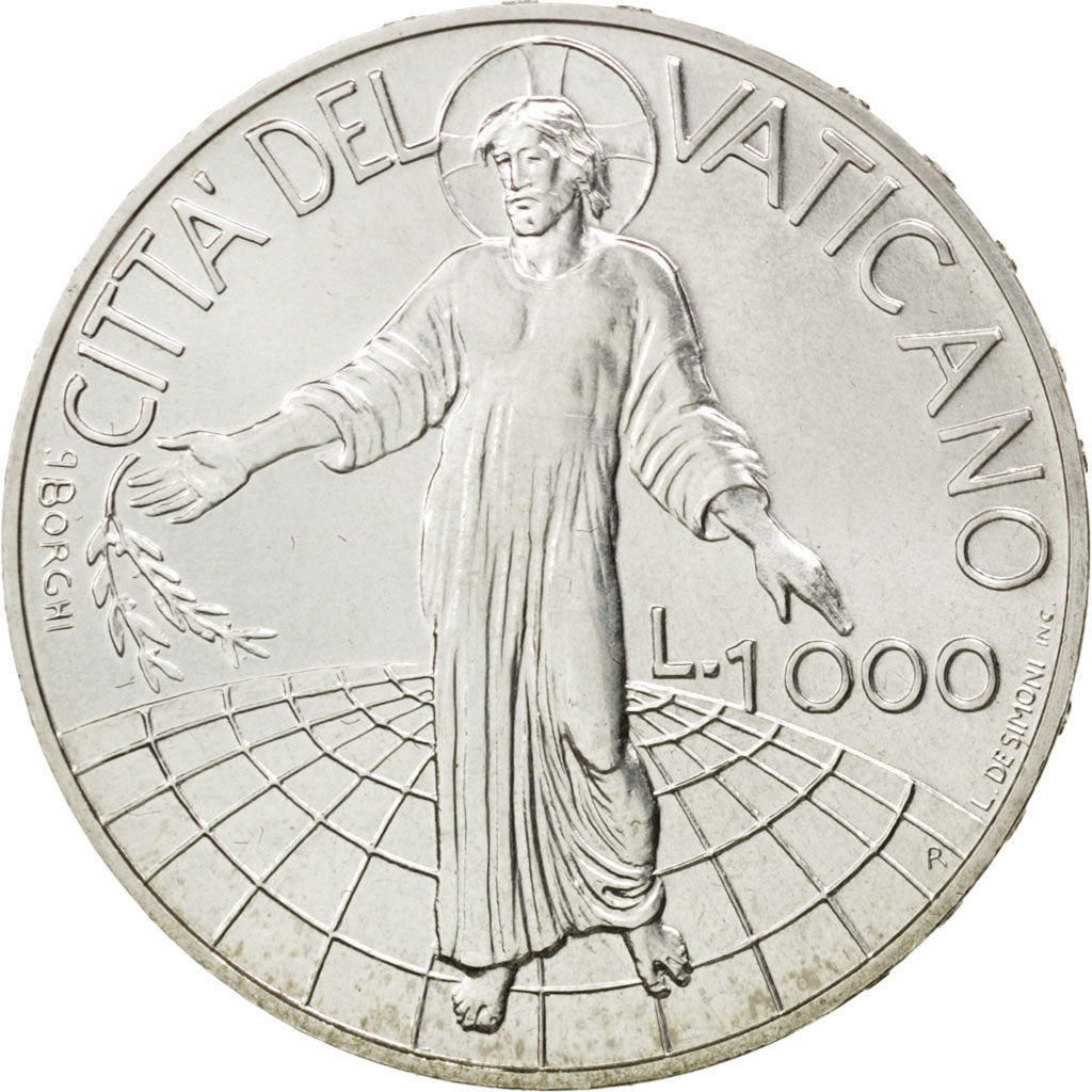 VATICAN CITY, 1000 Lire, 1998, KM #300, MS(63), Silver, 14.57