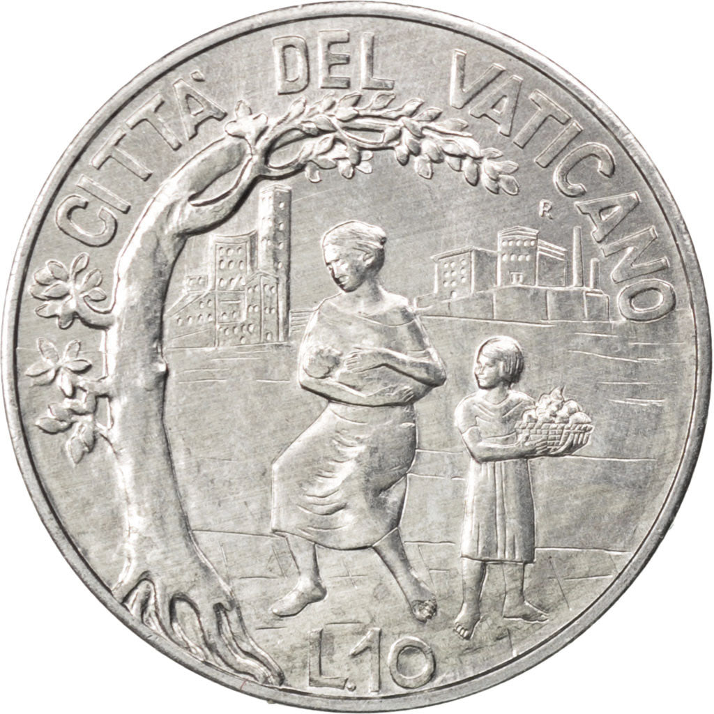 VATICAN CITY, 10 Lire, 1999, Rome, KM #305, MS(63), Aluminum, 23.3, 1.59
