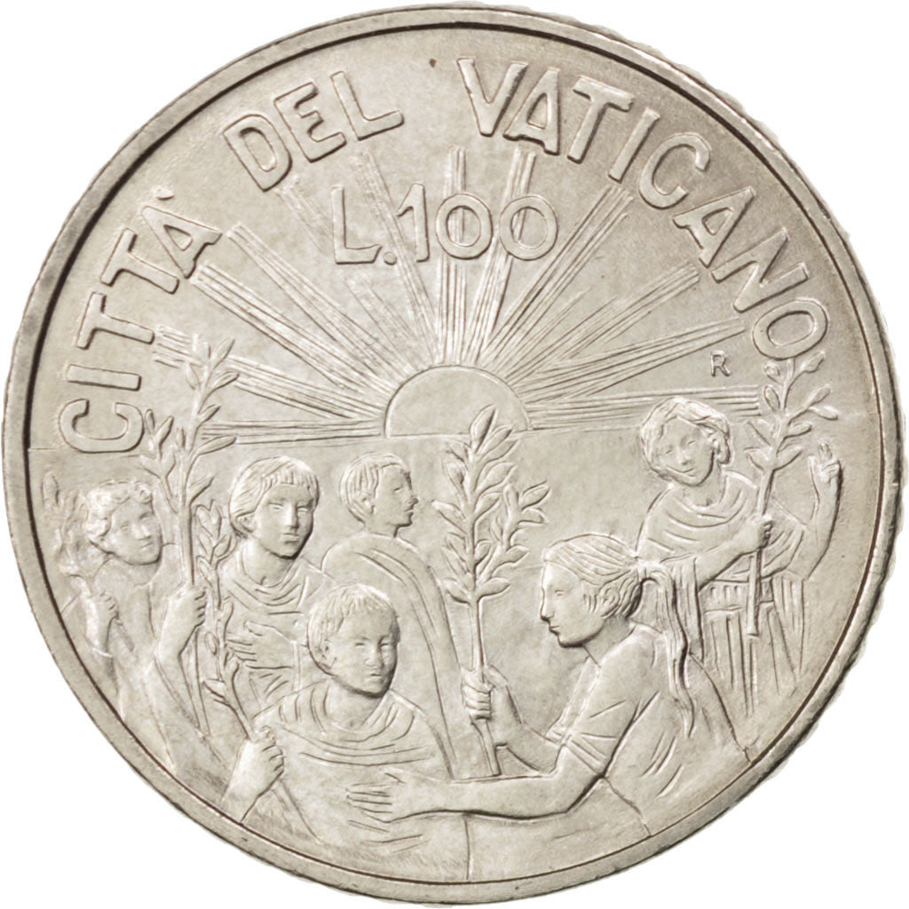 VATICAN CITY, 100 Lire, 1999, Rome, KM #308, MS(63), Copper-Nickel, 22, 4.51