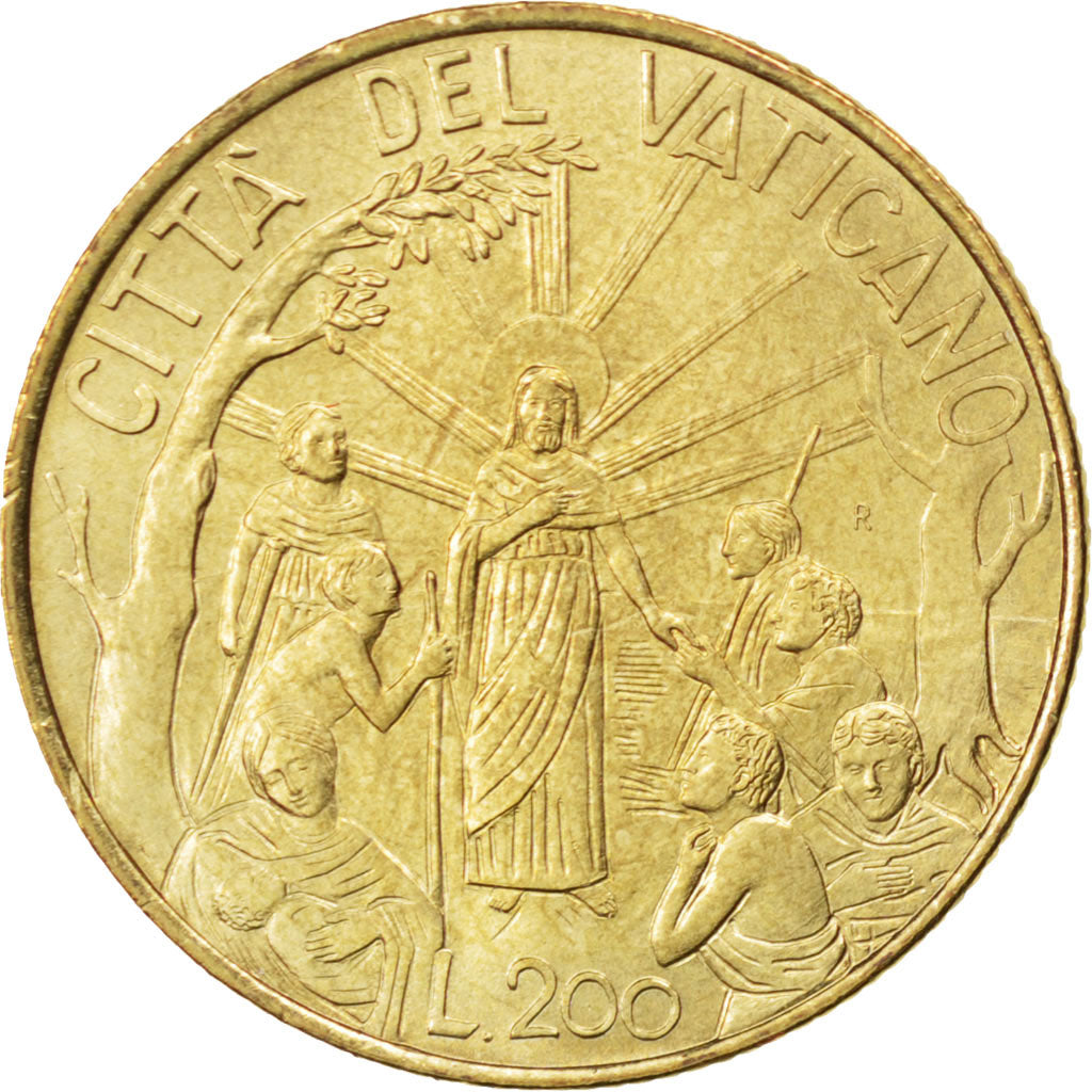 VATICAN CITY, 200 Lire, 1999, Rome, KM #309, MS(63), Aluminum-Bronze, 24, 5.00