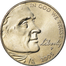 Coin, United States, 5 Cents, 2005, Philadelphia, MS(65-70), Nickel, KM:369