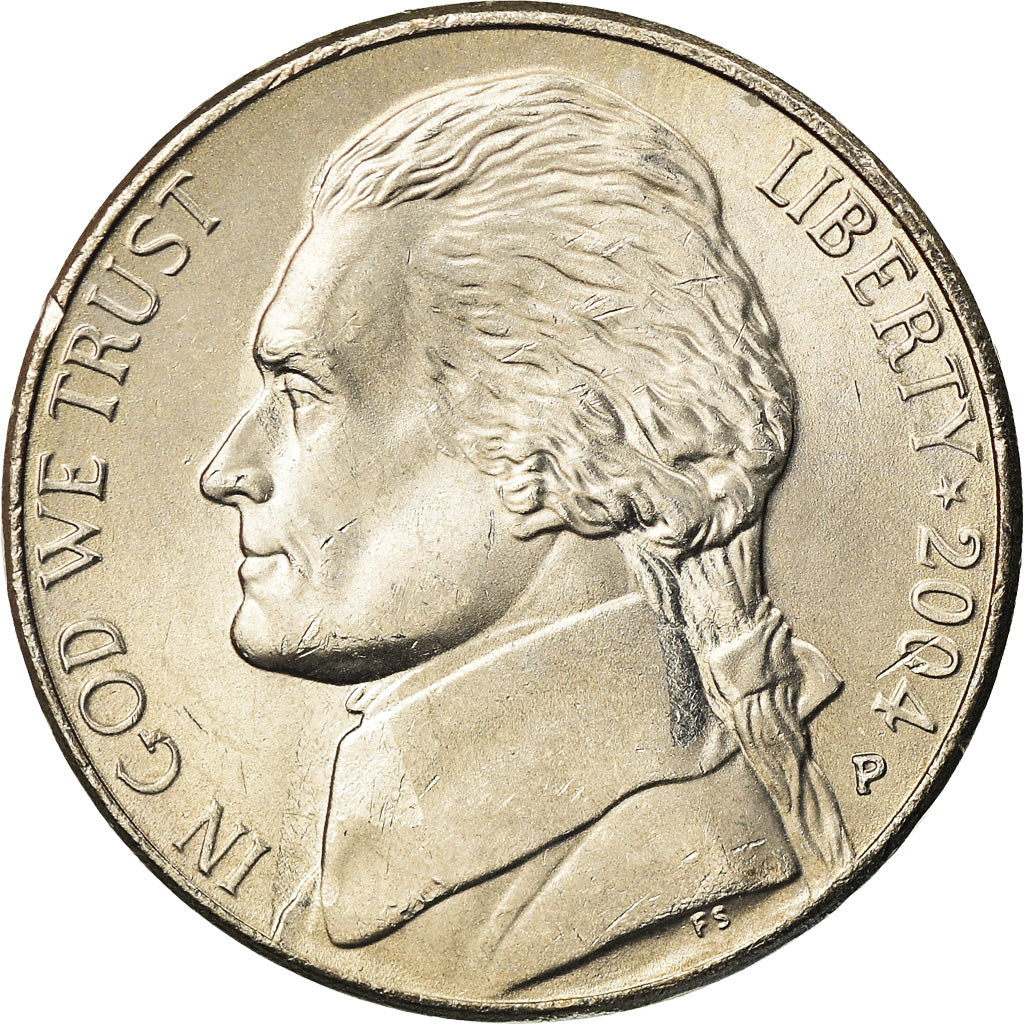 Coin, United States, 5 Cents, 2004, Philadelphia, MS(65-70), Nickel, KM:361