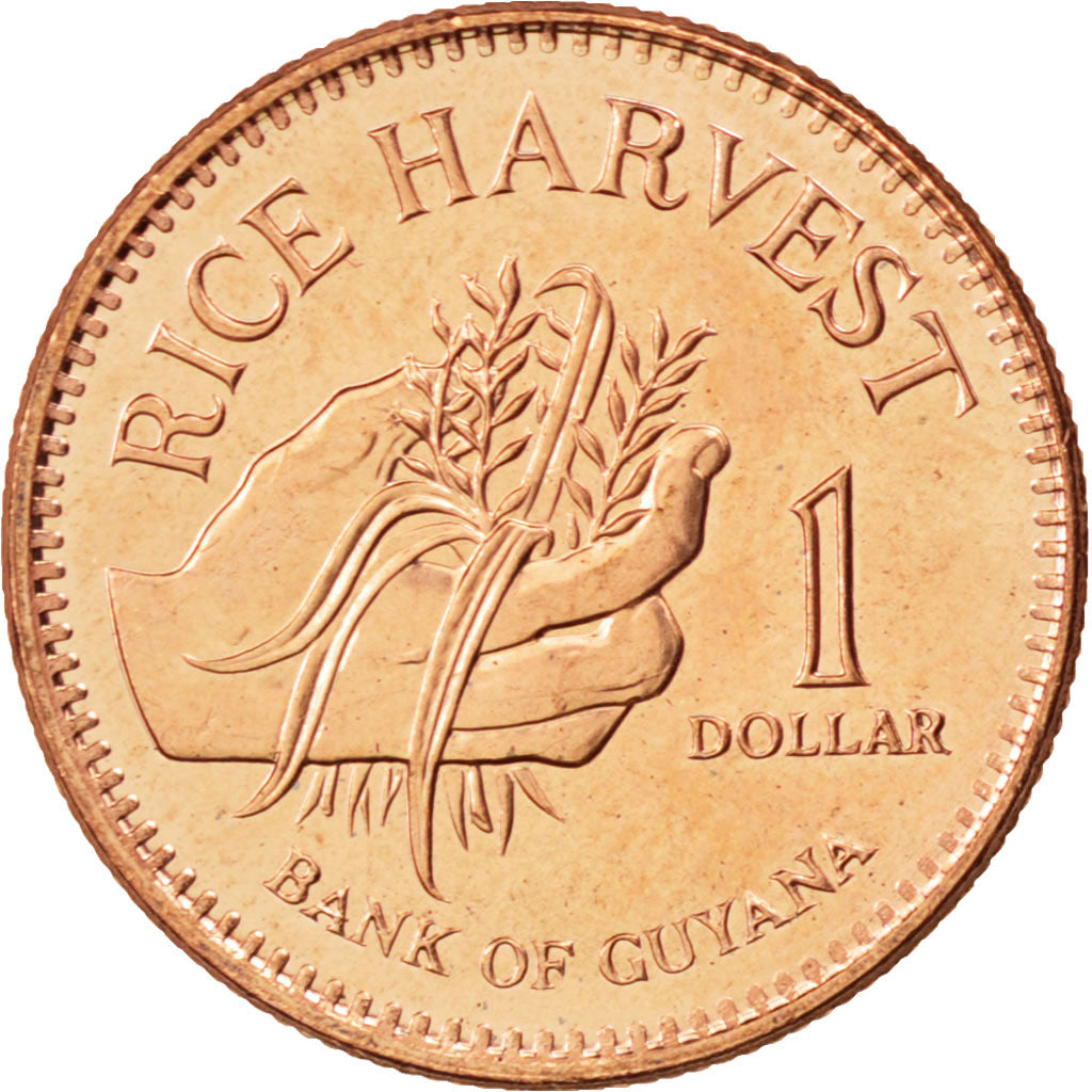 GUYANA, Dollar, 2005, Royal Mint, KM #50, MS(63), Copper Plated Steel, 17, 2.40