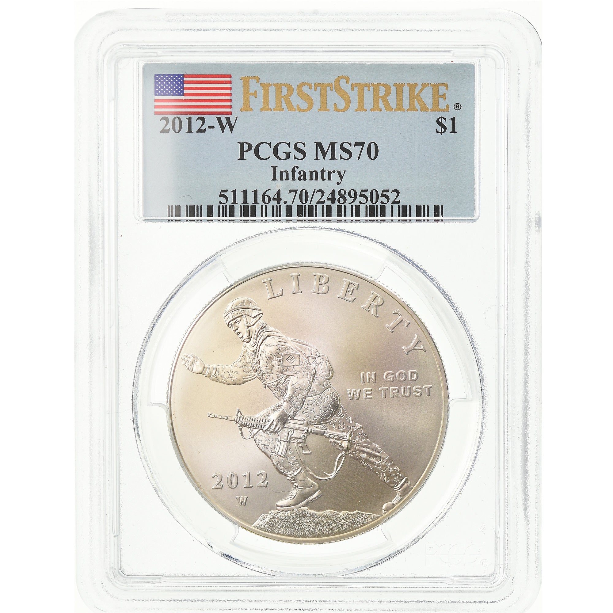 Coin, United States, Dollar, 2012, West Point, Infantry, PCGS, MS70, MS(65-70)