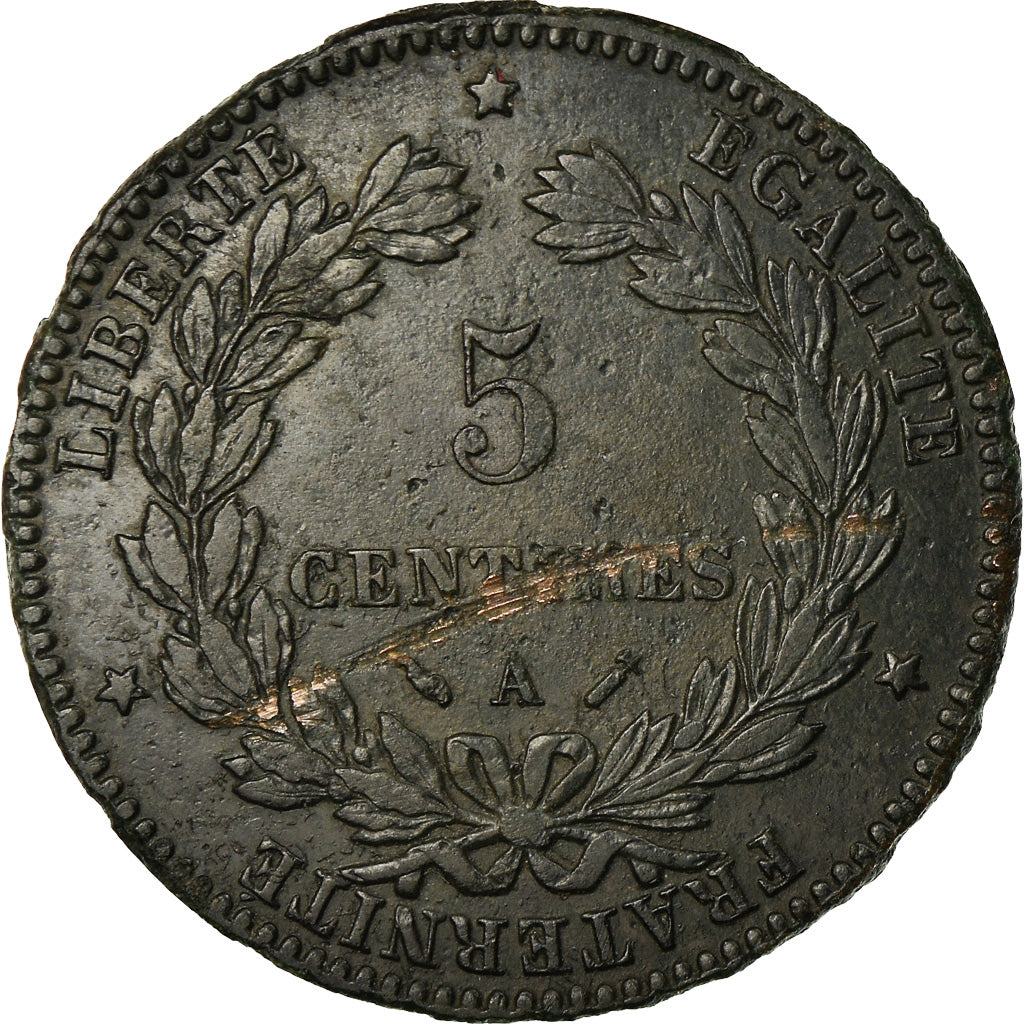 Coin, France, Cérès, 5 Centimes, 1882, Paris, EF(40-45), Bronze, KM:821.1