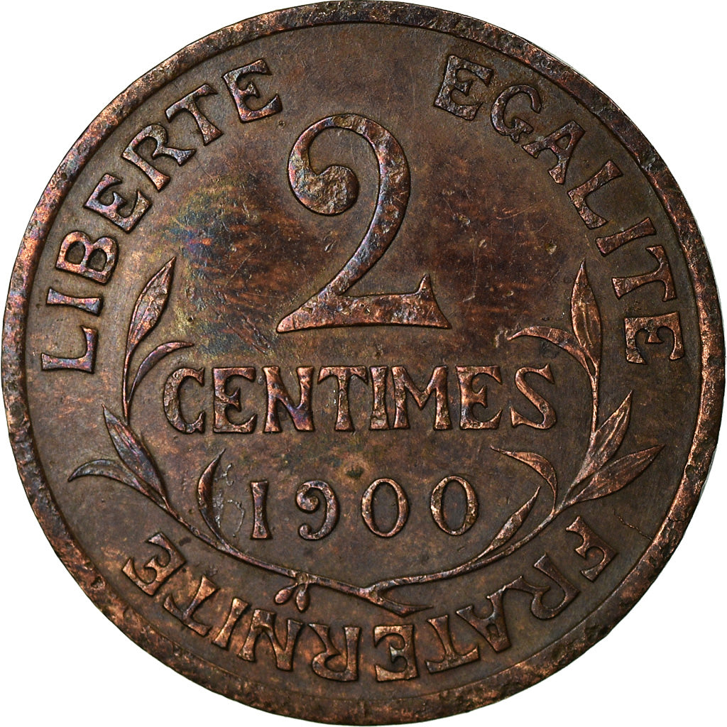 Monnaie, France, Dupuis, 2 Centimes, 1900, Paris, Rare, TTB, Bronze, Gad 107
