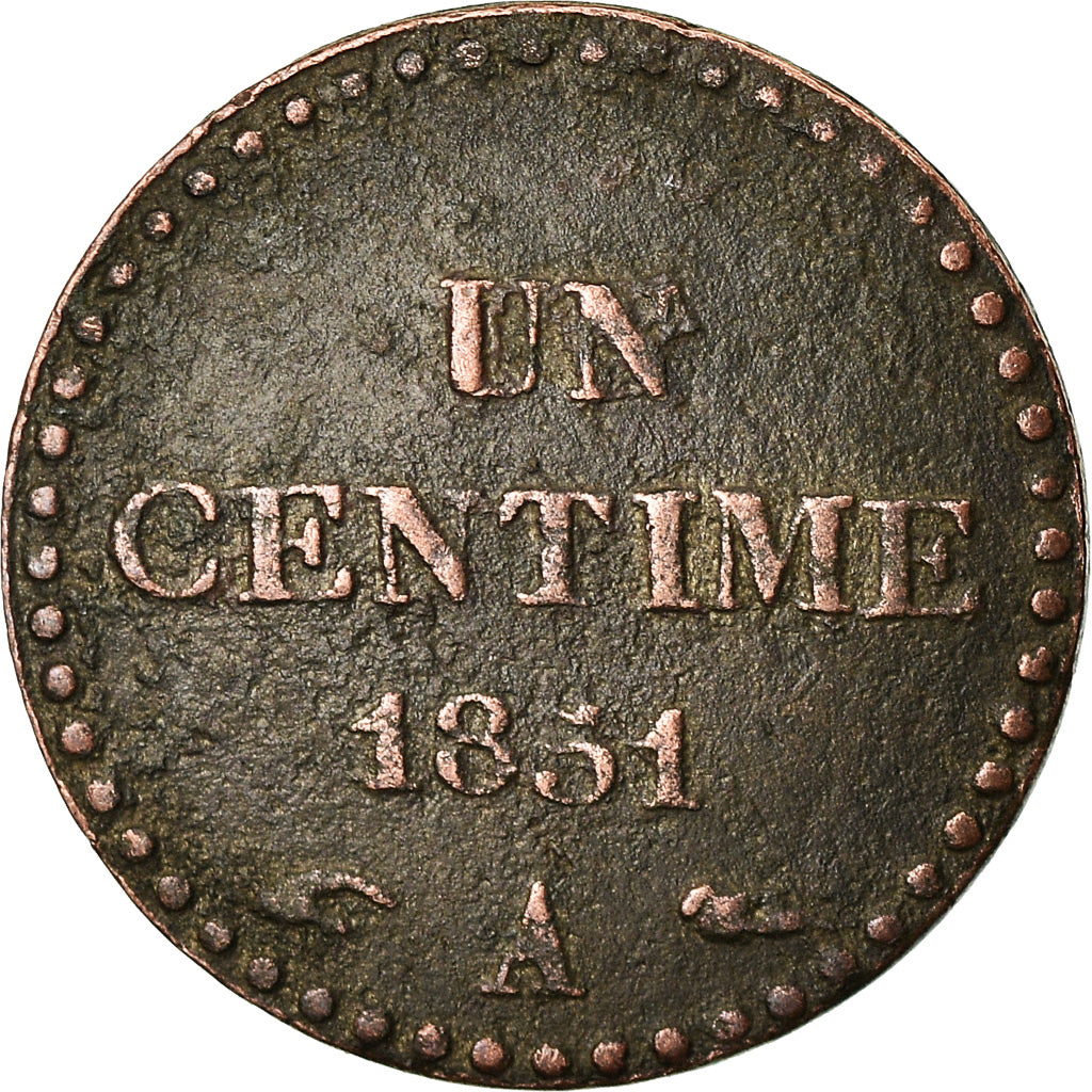 Monnaie, France, Dupré, Centime, 1851, Paris, TB, Bronze, Gadoury:84, KM:754