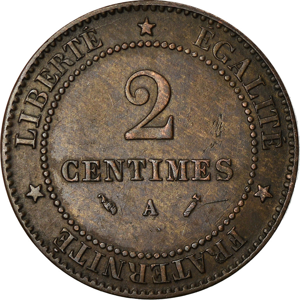 Coin, France, Cérès, 2 Centimes, 1883, Paris, EF(40-45), Bronze, KM:827.1