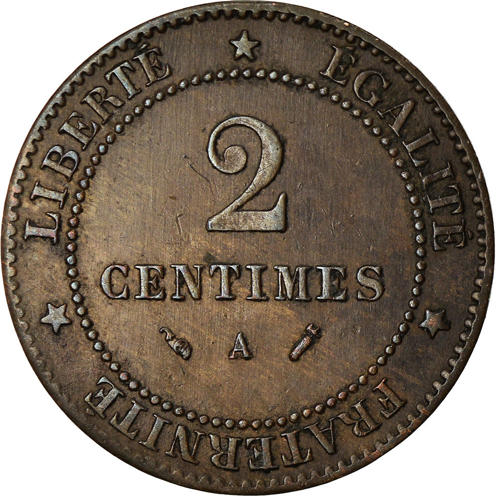 Monnaie, France, Cérès, 2 Centimes, 1893, Paris, TTB, Bronze, Gadoury:105