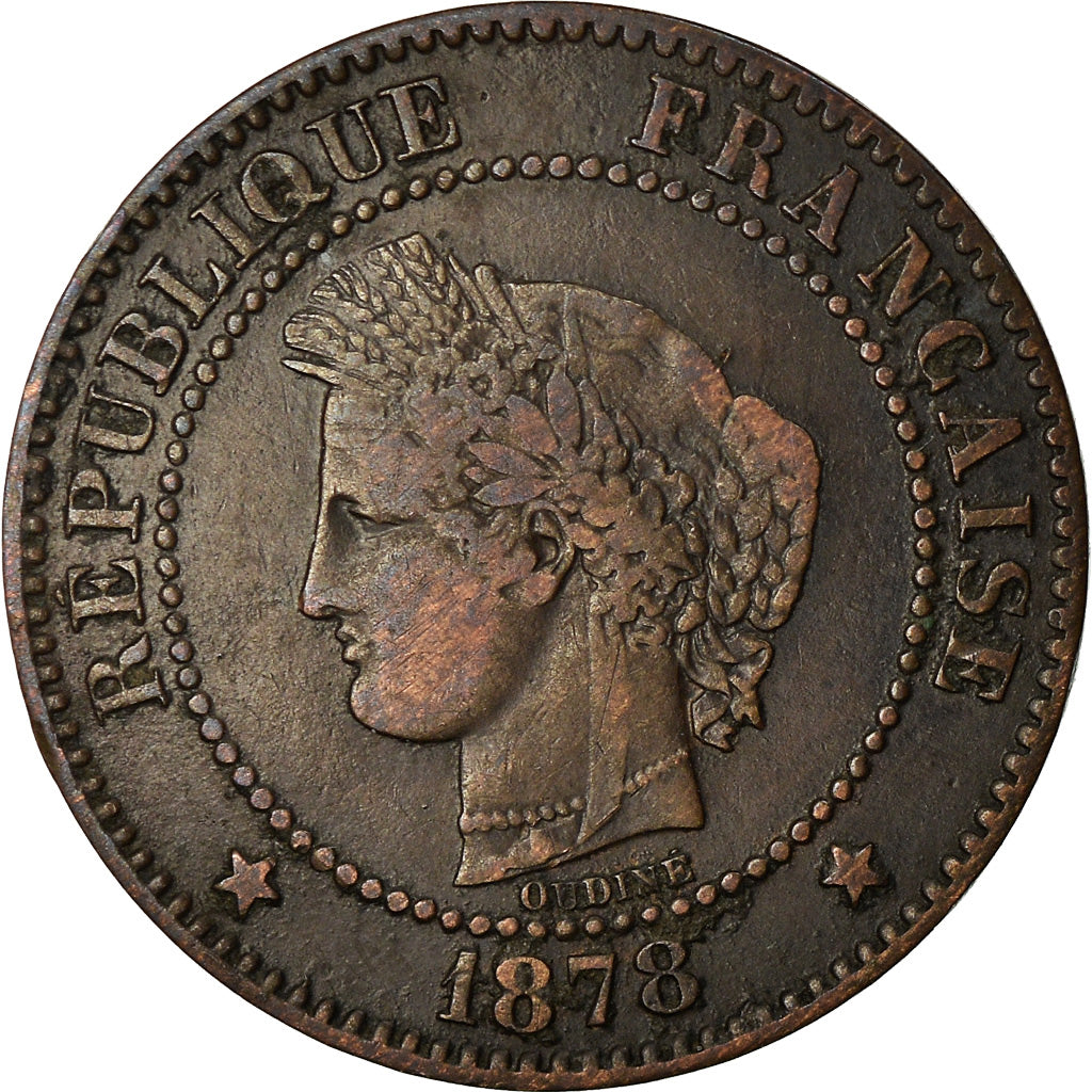 Coin, France, Cérès, 2 Centimes, 1878, Paris, EF(40-45), Bronze, KM:827.1