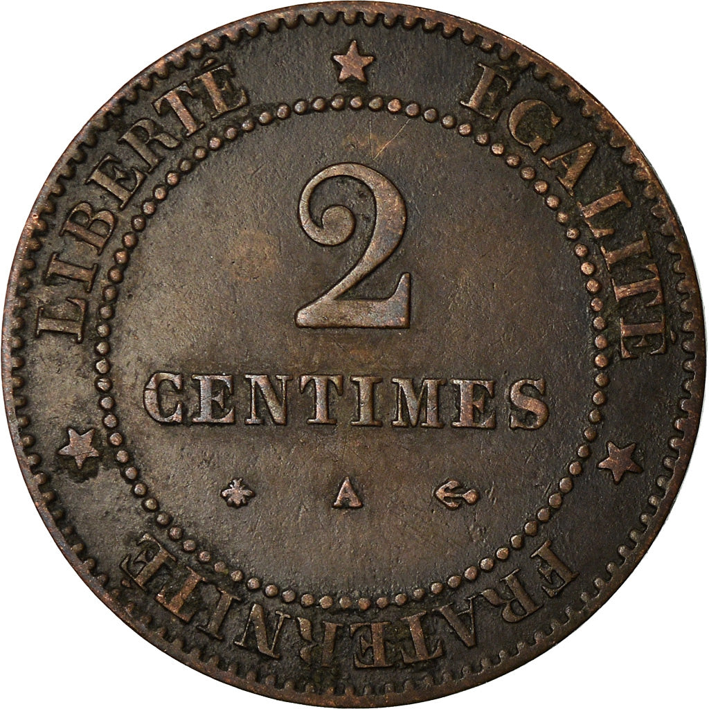 Coin, France, Cérès, 2 Centimes, 1878, Paris, EF(40-45), Bronze, KM:827.1