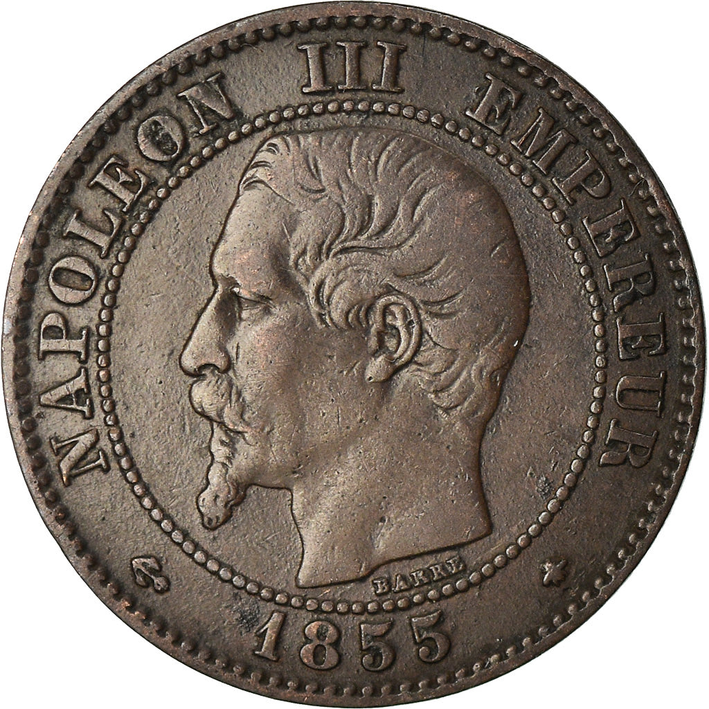Moeda, França, Napoleon III, 2 Centimes, 1855, Strasbourg, EF(40-45)