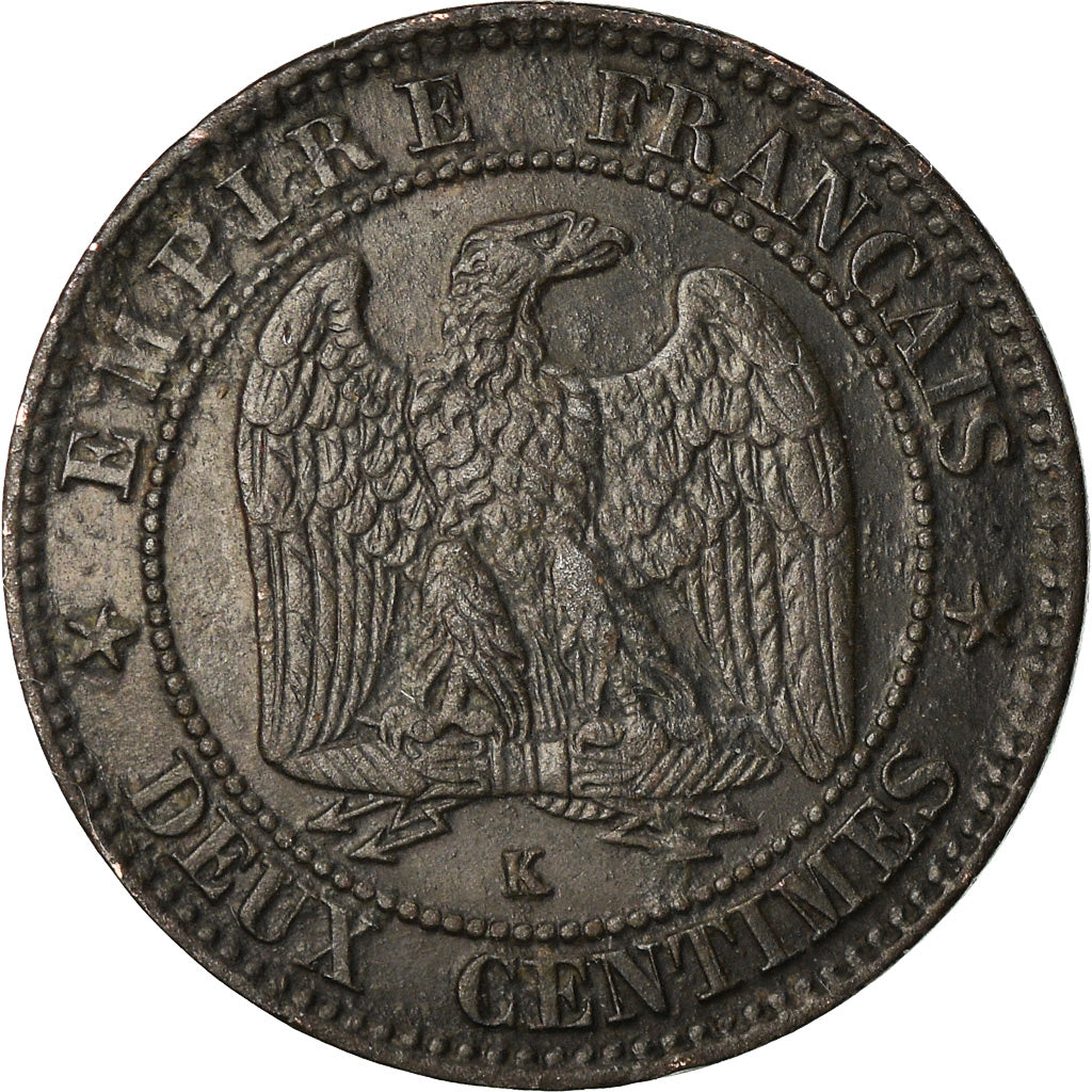 Monnaie, France, Napoleon III, 2 Centimes, 1855, Bordeaux, TTB, Gad 103