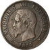 Moneda, Francia, Napoleon III, 2 Centimes, 1855, Marseille, BC+