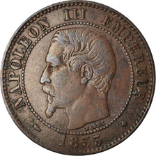 Moneta, Francia, Napoleon III, 2 Centimes, 1855, Strasbourg, MB+