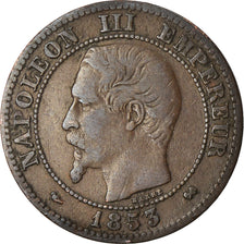 Moeda, França, Napoleon III, 2 Centimes, 1853, Rouen, VF(20-25)