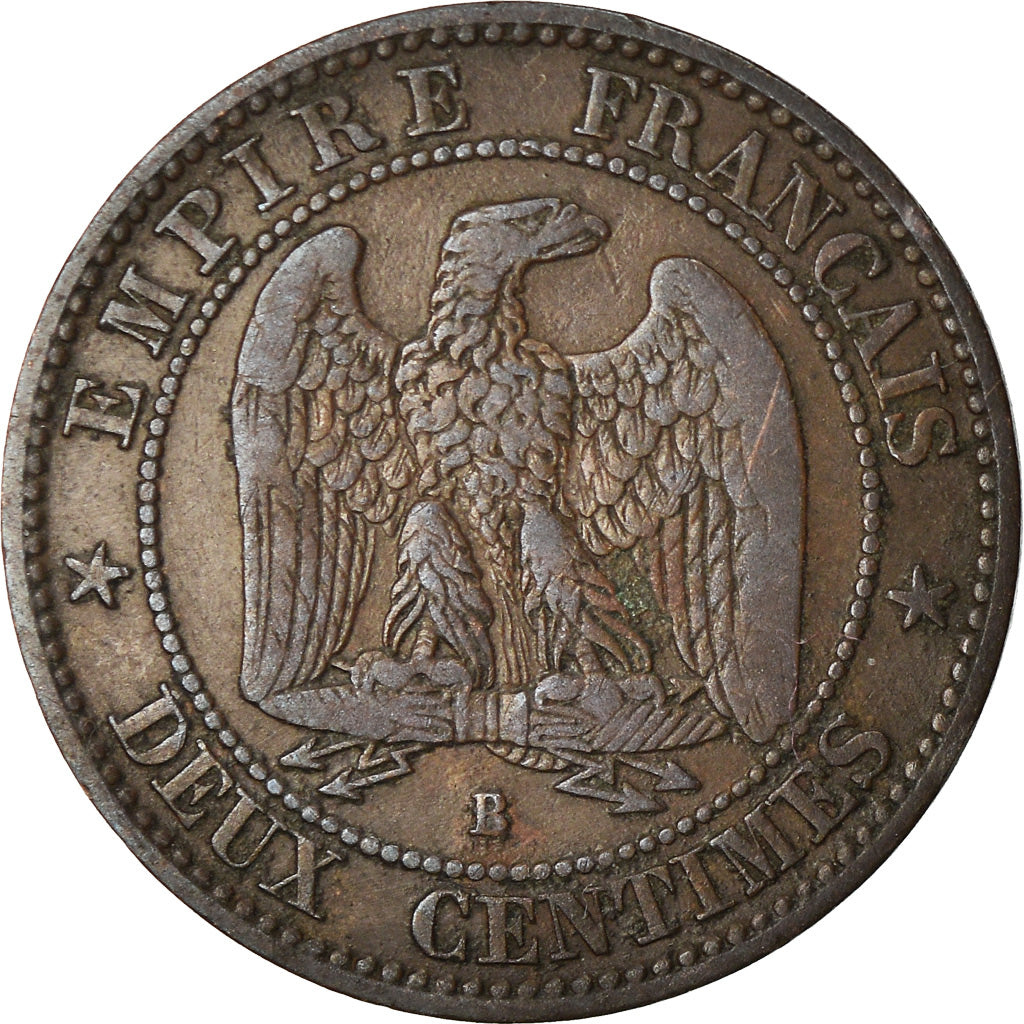 Coin, France, Napoleon III, 2 Centimes, 1853, Rouen, VF(20-25)