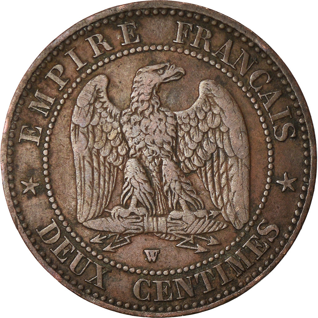 Coin, France, Napoleon III, 2 Centimes, 1856, Lille, VF(20-25)