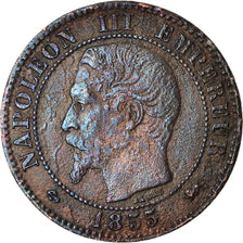 Monnaie, France, Napoleon III, 2 Centimes, 1855, Lyon, B+, Gad 103