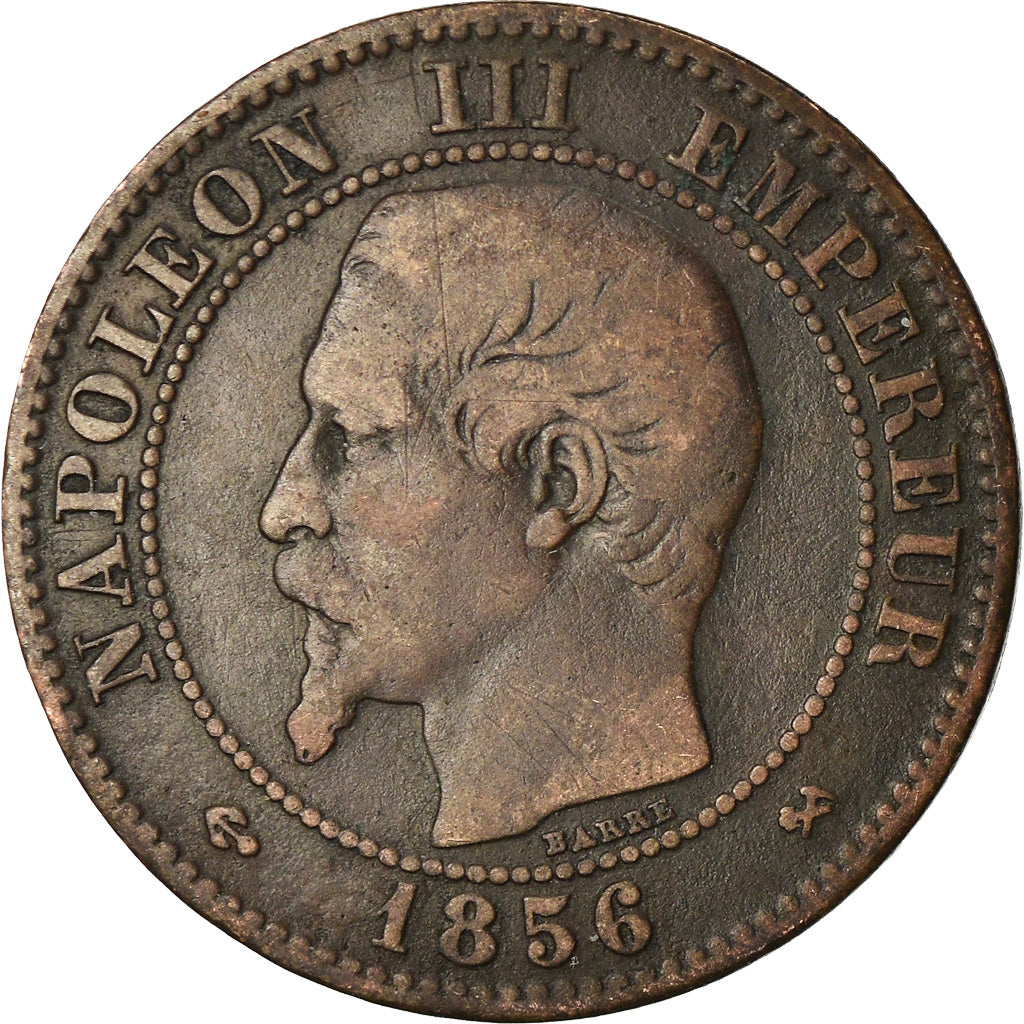 Coin, France, Napoleon III, 2 Centimes, 1856, Rouen, VF(20-25)