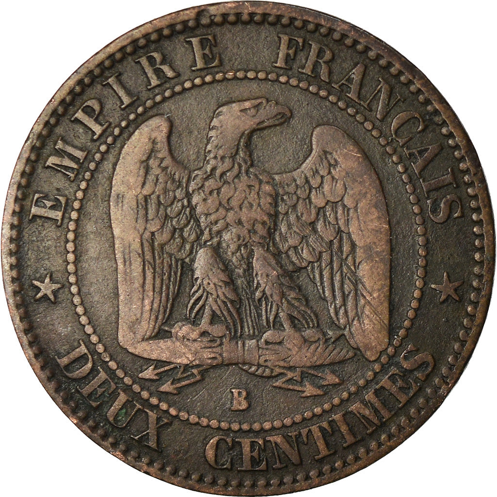 Coin, France, Napoleon III, 2 Centimes, 1856, Rouen, VF(20-25)