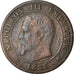 Moneda, Francia, Napoleon III, 2 Centimes, 1853, Lyon, Rare, BC+