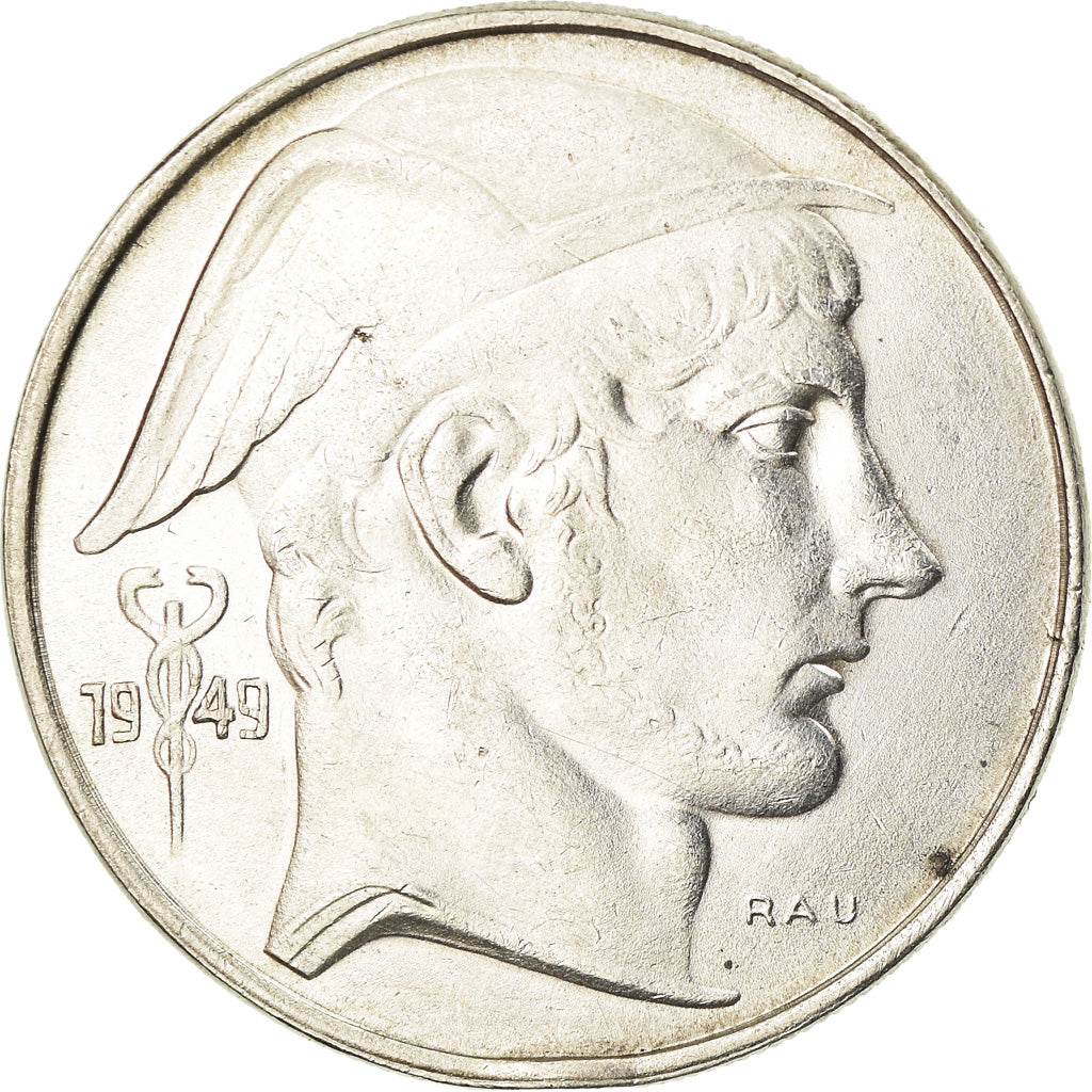 Coin, Belgium, 20 Francs, 20 Frank, 1949, AU(50-53), Silver, KM:141.1