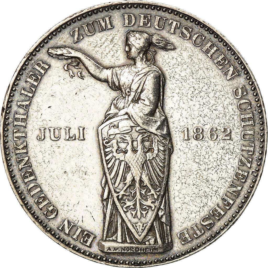 Coin, German States, FRANKFURT AM MAIN, Thaler, 1862, EF(40-45), Silver, KM:371
