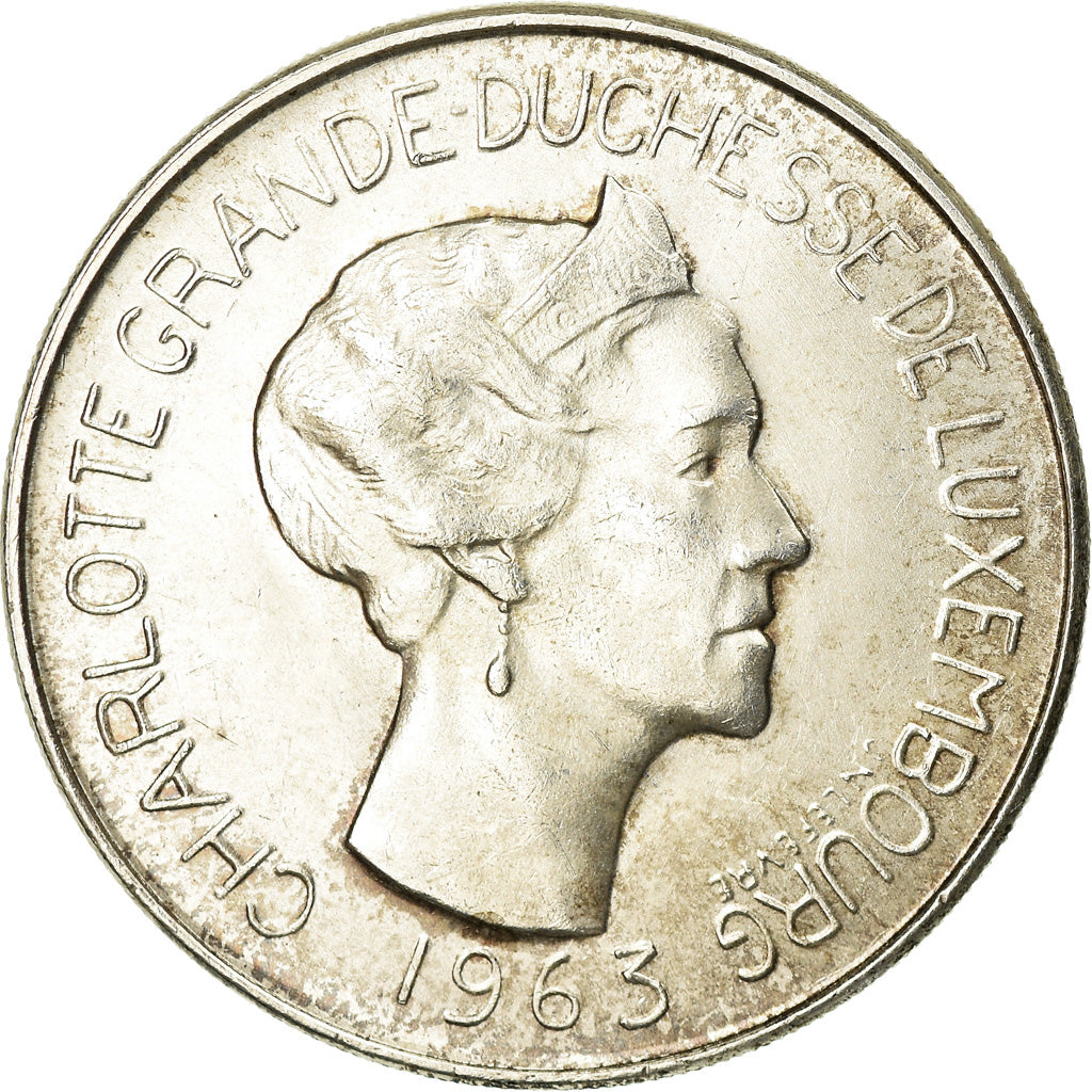 Coin, Luxembourg, Charlotte, 100 Francs, 1963, AU(55-58), Silver, KM:52