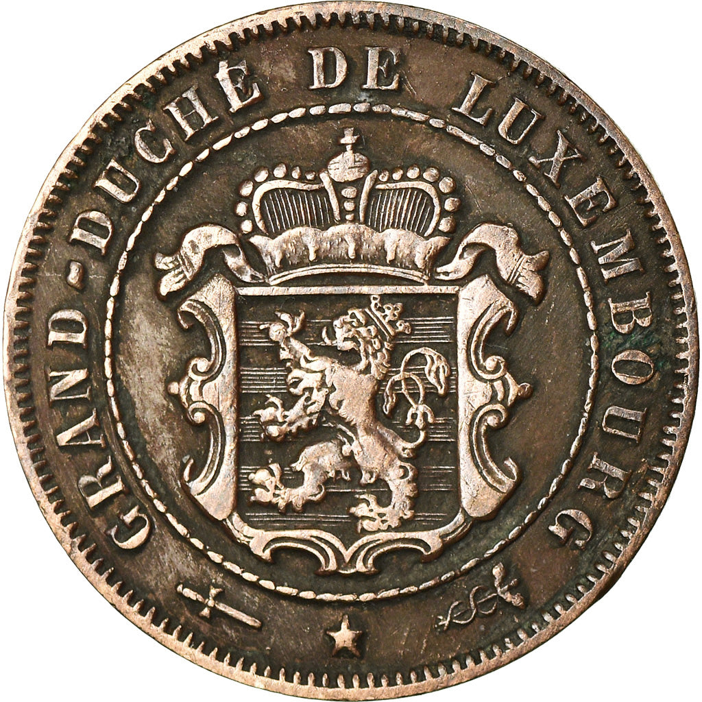 Coin, Luxembourg, William III, 2-1/2 Centimes, 1908, Utrecht, VF(30-35), Bronze