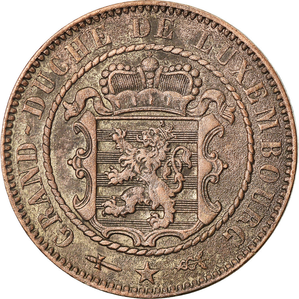Coin, Luxembourg, William III, 10 Centimes, 1854, Utrecht, VF(30-35), Bronze