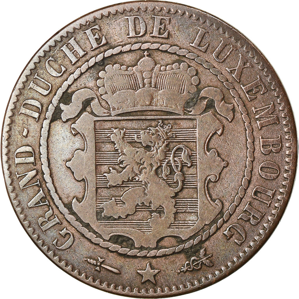 Munten, Luxemburg, William III, 10 Centimes, 1870, Utrecht, FR+, Bronze, KM:23.1