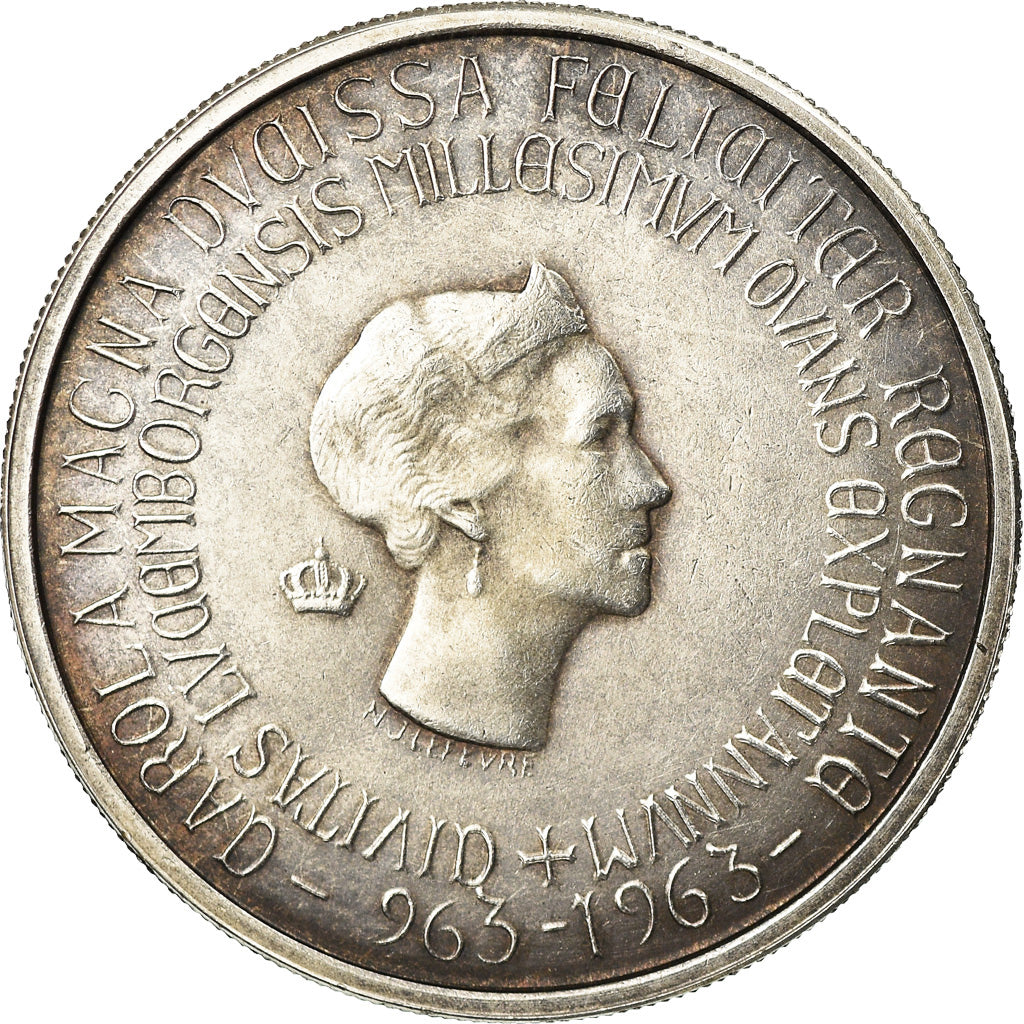 Coin, Luxembourg, Charlotte, 250 Francs, 1963, EF(40-45), Silver, KM:53.1