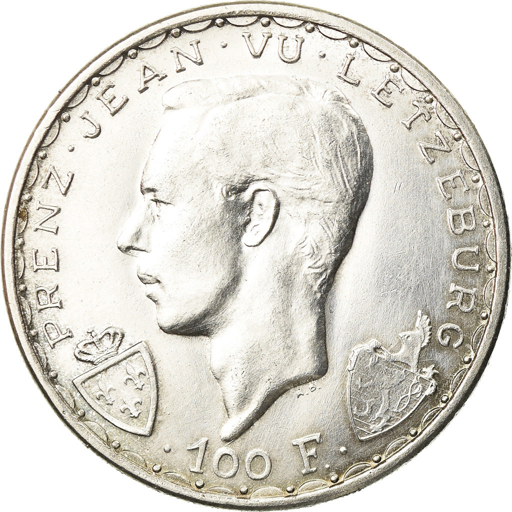 Munten, Luxemburg, Charlotte, 100 Francs, 1946, ZF+, Zilver, KM:49