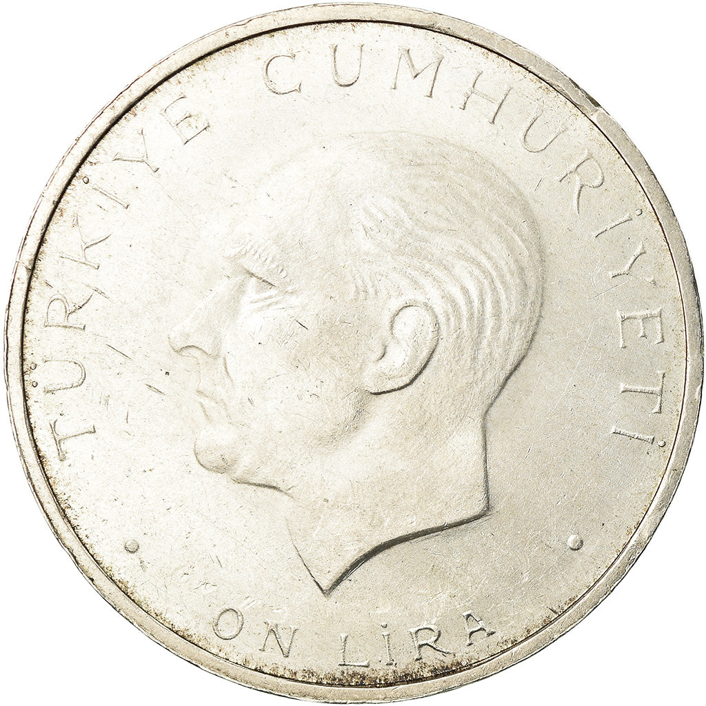 Coin, Turkey, 10 Lira, 1960, AU(50-53), Silver, KM:894