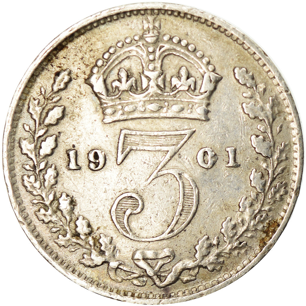Coin, Great Britain, Victoria, 3 Pence, 1901, EF(40-45), Silver, KM:777