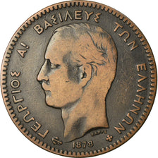 Coin, Greece, George I, 10 Lepta, 1878, Bordeaux, VF(30-35), Copper, KM:55