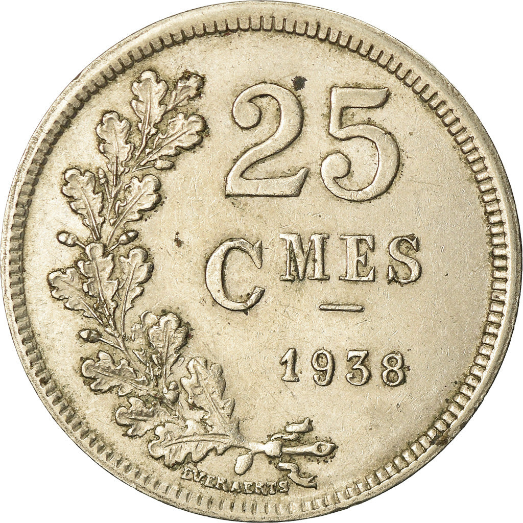 Coin, Luxembourg, Charlotte, 25 Centimes, 1938, EF(40-45), Copper-nickel
