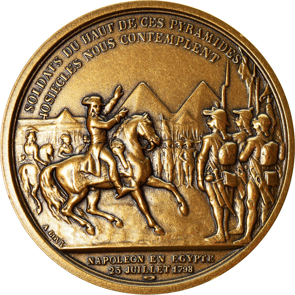 France, Medal, Napoléon Ier en Egypte, History, Bovy, Restrike, MS(64), Bronze