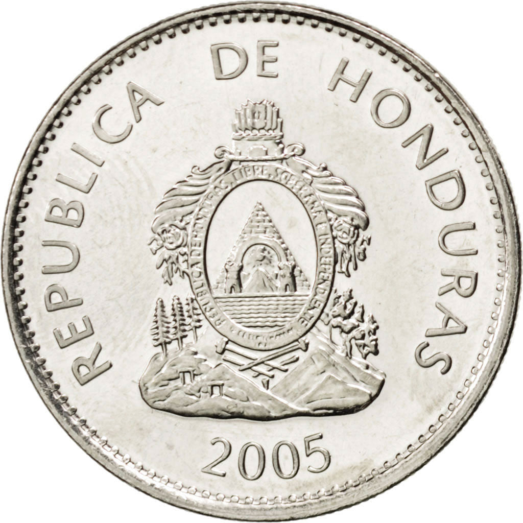 HONDURAS, 50 Centavos, 2005, KM #84a.2, MS(63), Nickel Plated Steel, 24, 5.02