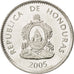 HONDURAS, 50 Centavos, 2005, KM #84a.2, MS(63), Nickel Plated Steel, 24, 5.02