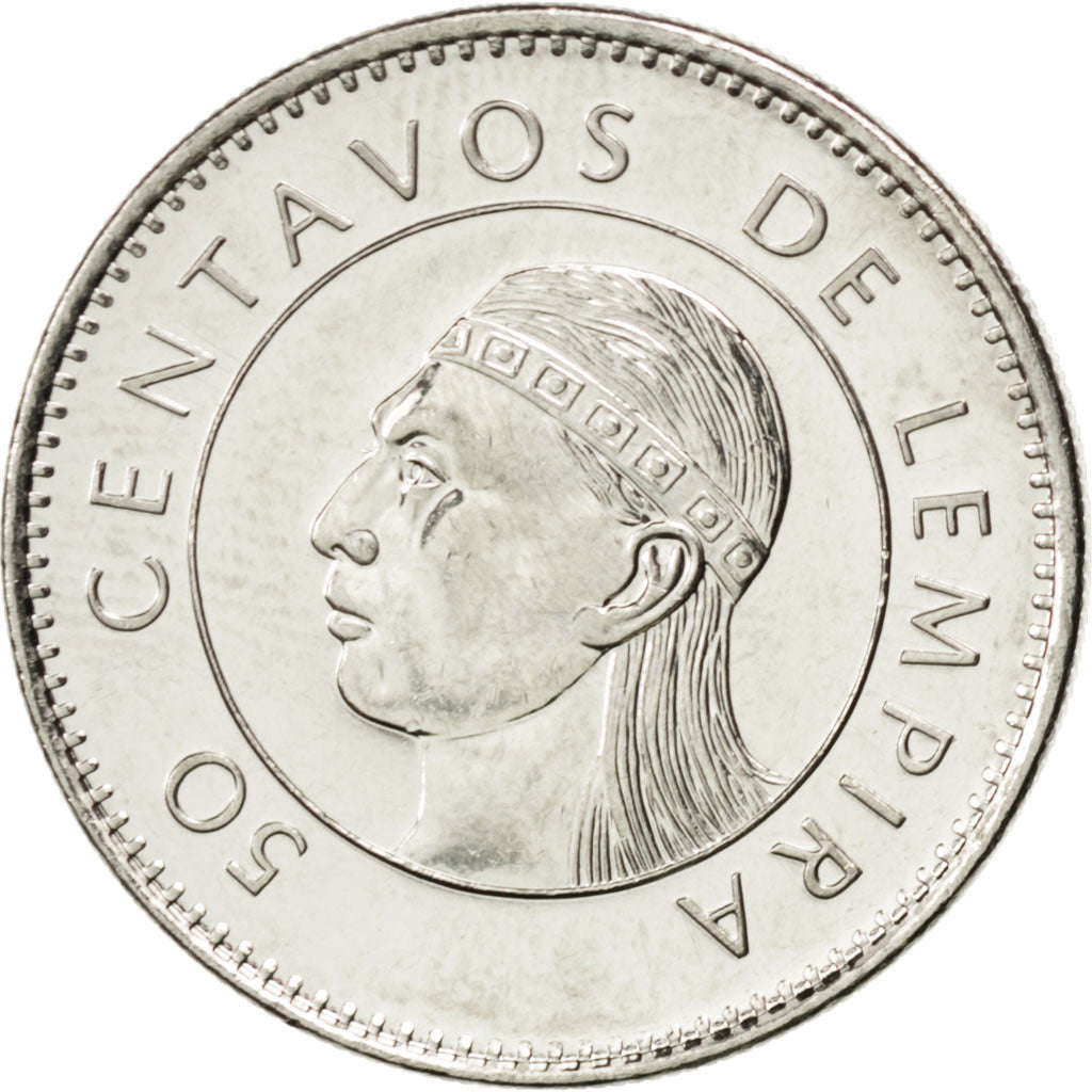 HONDURAS, 50 Centavos, 2005, KM #84a.2, MS(63), Nickel Plated Steel, 24, 5.02
