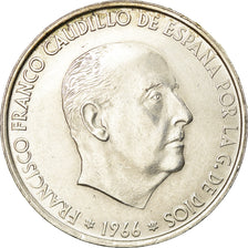 Moeda, Espanha, Caudillo and regent, 100 Pesetas, 1966, AU(55-58), Prata, KM:797